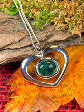 Load image into Gallery viewer, Heart Necklace, Celtic Jewelry, Scotland Jewelry, Anniversary Gift, Heather Gem, Mom Gift, Bridal Jewelry, Scotland Jewelry, Sweet 16 Gift
