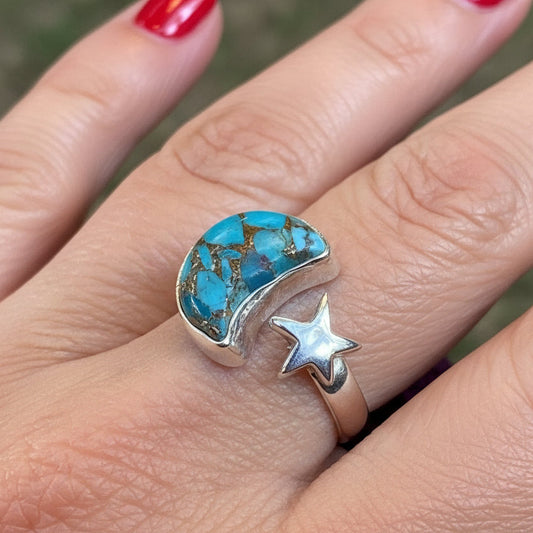 Crescent Moon Ring, Celtic Jewelry, Celestial Jewelry, Goddess Jewelry, Moon Ring, Wiccan Jewelry, Anniversary Gift, Boho Statement Ring