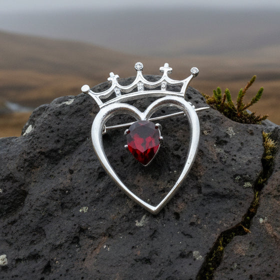 Ruby Luckenbooth Brooch - Handmade in Scotland — view 6