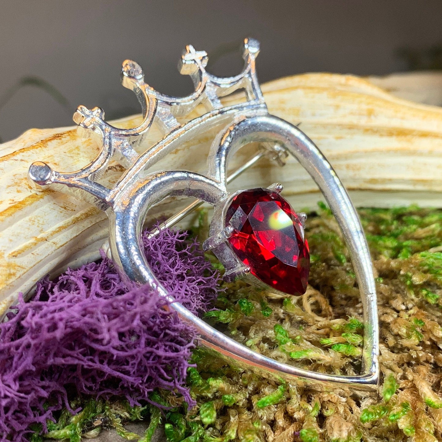 Ruby Luckenbooth Brooch - Handmade in Scotland — view 8