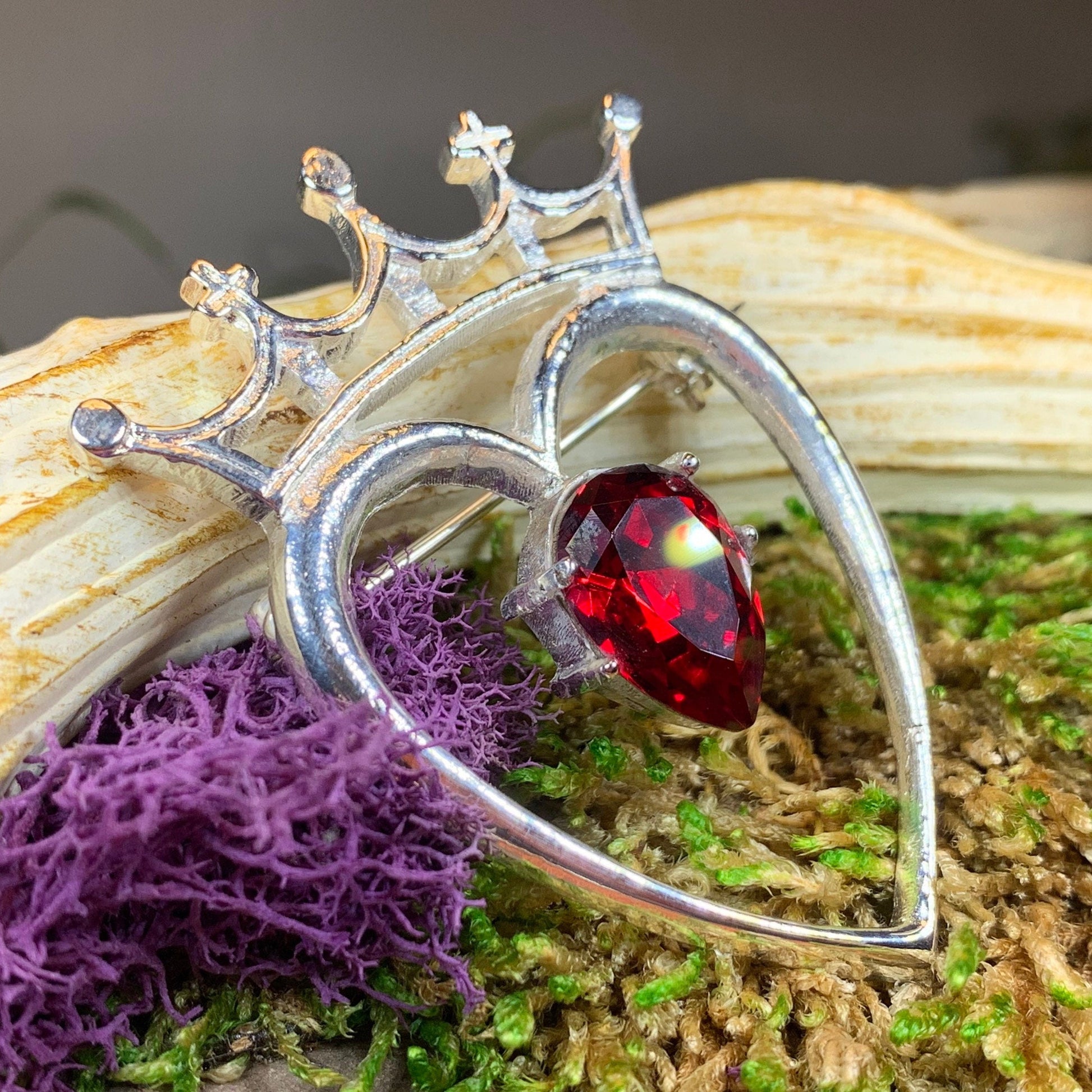 Ruby Luckenbooth Brooch - Handmade in Scotland — view 8