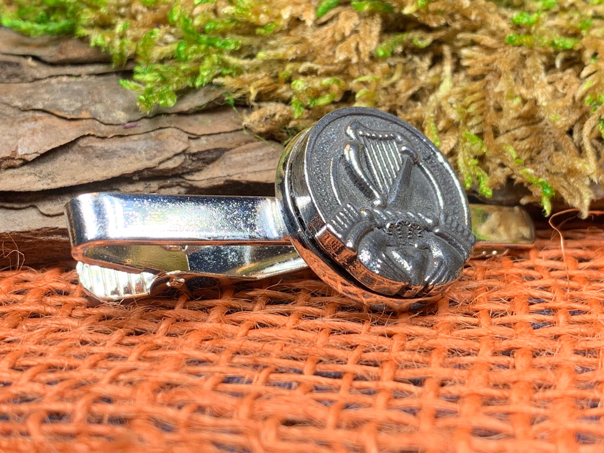 Claddagh Tie Bar, Celtic Jewelry, Irish Gift for Him, Harp Tie Clip, Dad Gift, Graduation Gift, Ireland Gift, Men's Jewelry, Celtic Tie Clip