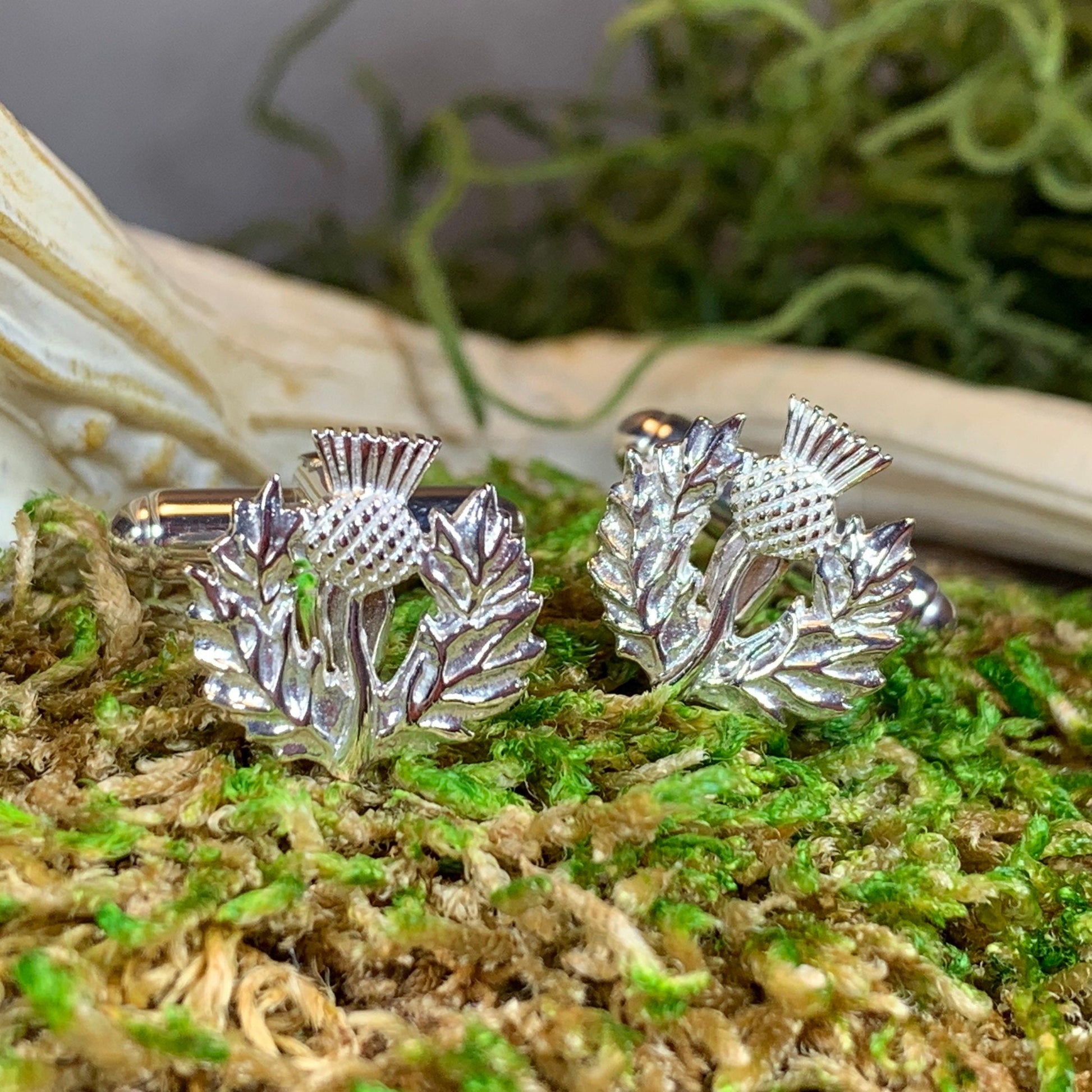 Alba Thistle Cuff Links - Handmade in Scotland — view 3