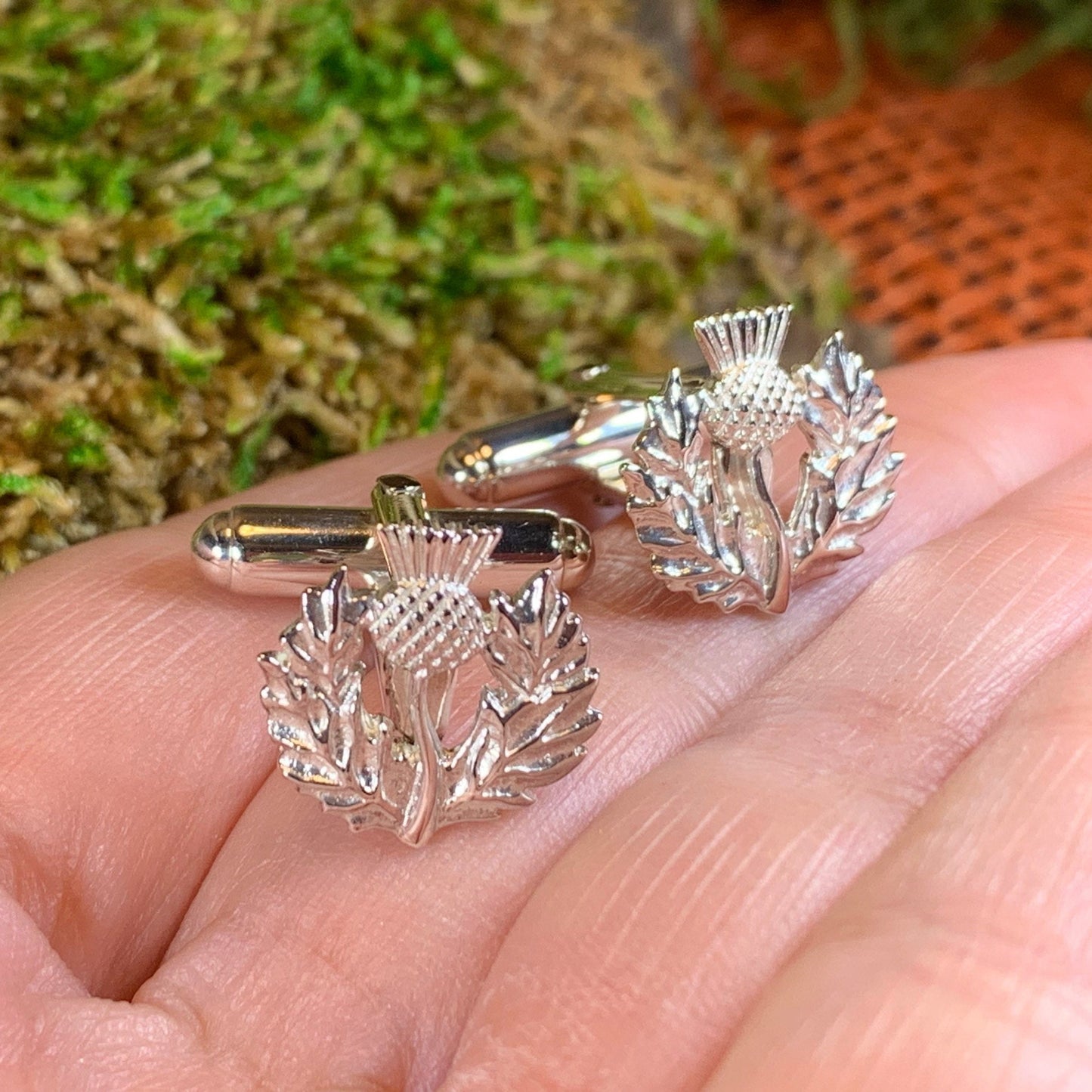 Alba Thistle Cuff Links - Handmade in Scotland — view 6