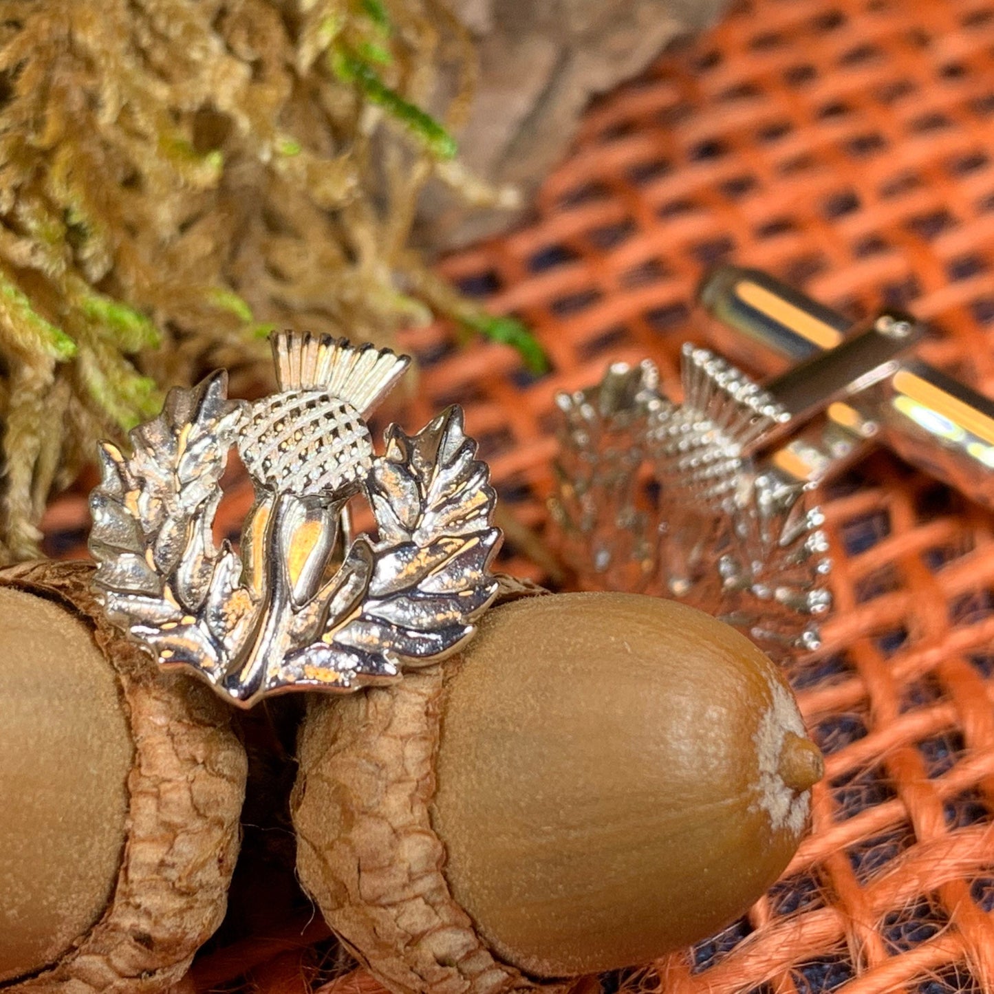 Alba Thistle Cuff Links - Handmade in Scotland — view 5