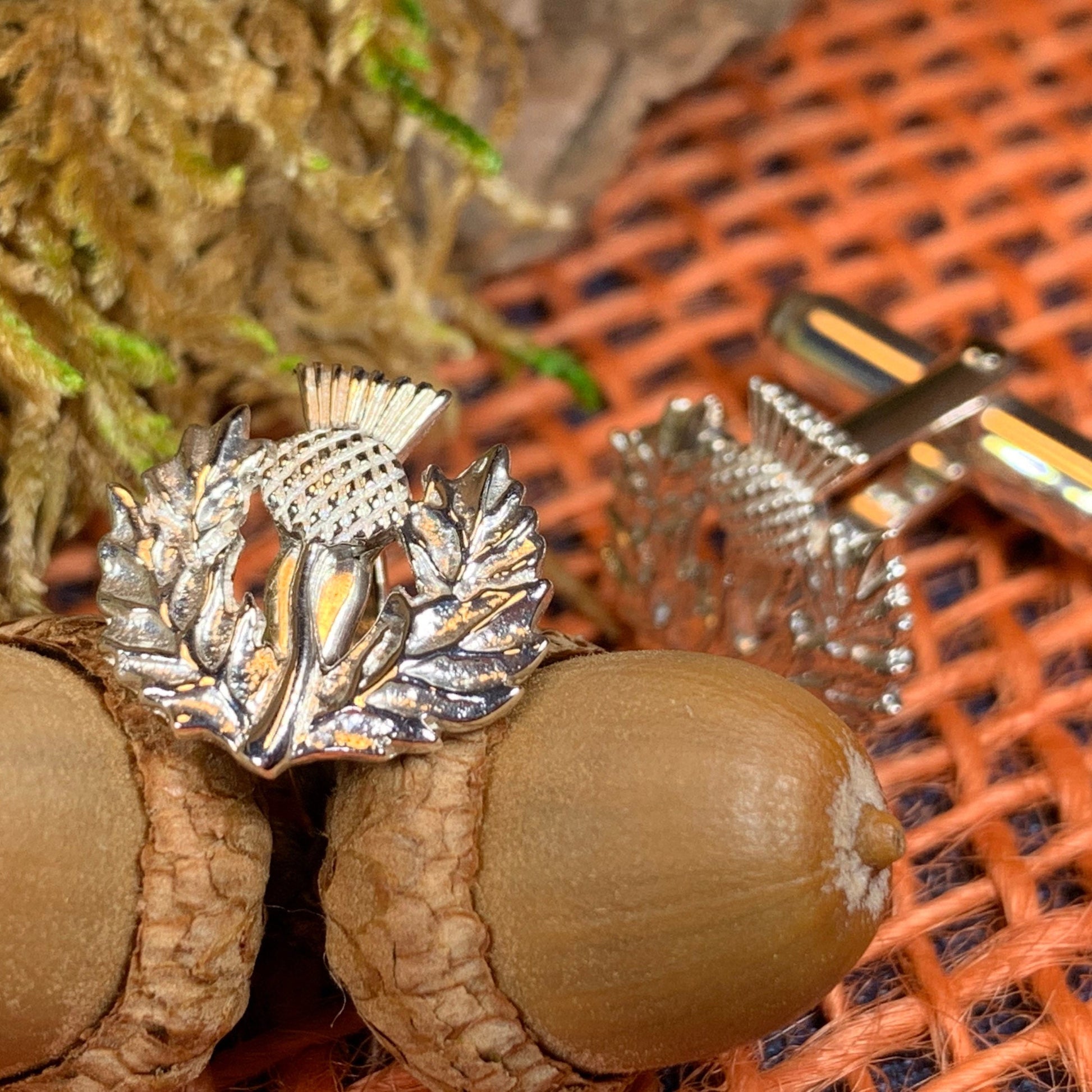 Alba Thistle Cuff Links - Handmade in Scotland — view 5