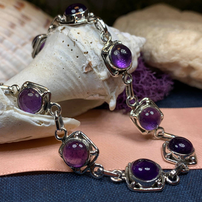 Celtic Knot Bracelet, Celtic Jewelry, Irish Jewelry, Love Knot Jewelry, Bridal Jewelry, Moonstone Jewelry, Wife Gift, Amethyst Bracelet