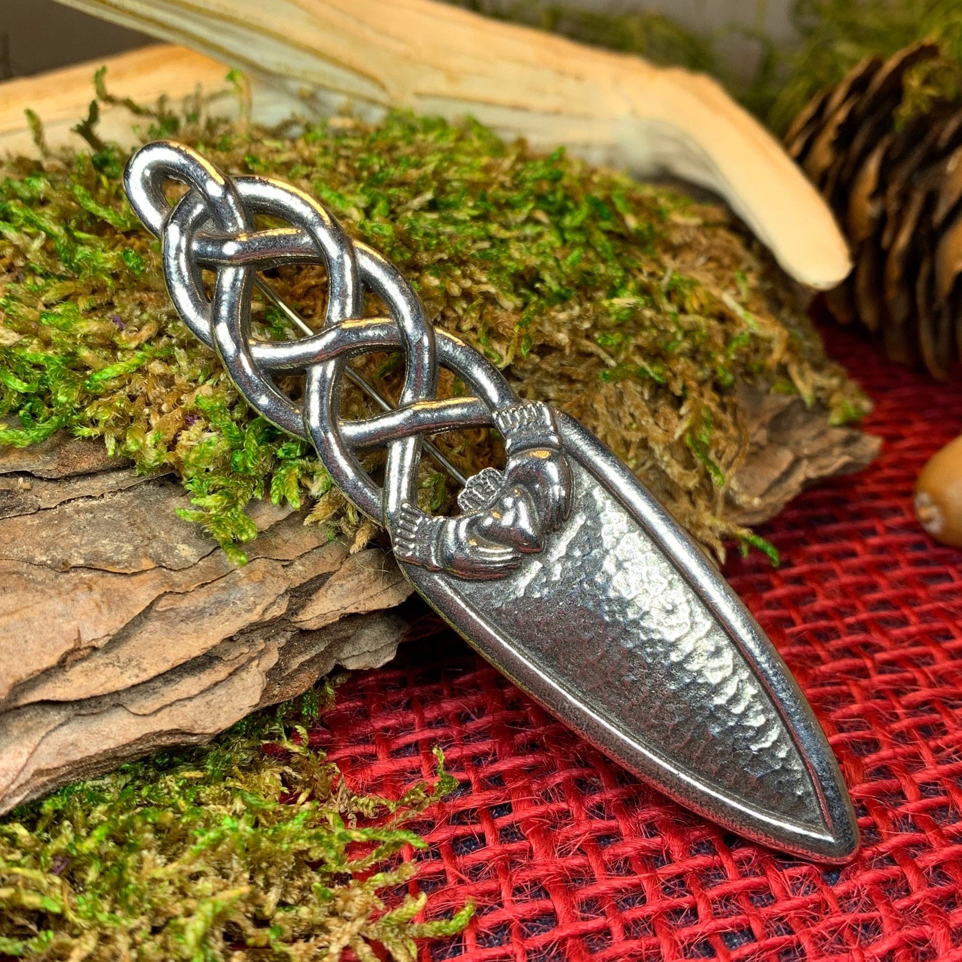 Claddagh Pewter Kilt Pin — view 2