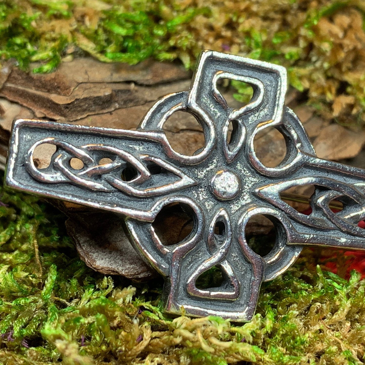 Rowan Celtic Cross Kilt Pin — view 3