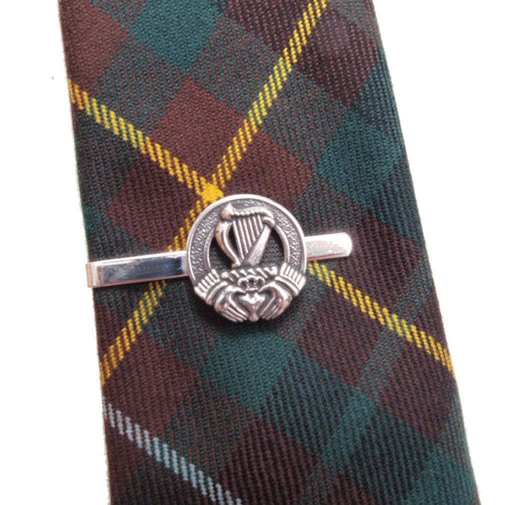 Claddagh Tie Bar, Celtic Jewelry, Irish Gift for Him, Harp Tie Clip, Dad Gift, Graduation Gift, Ireland Gift, Men's Jewelry, Celtic Tie Clip