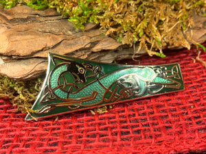 Celtic Dragon Brooch, Dragon Jewelry, Celtic Pin, Lapel Pin, Enamel Jewelry Gift, Celtic Brooch, Ireland Gift, Irish Pin, Pagan Brooch