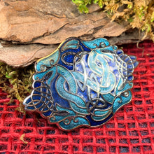 Load image into Gallery viewer, Celtic Dragon Brooch, Dragon Jewelry, Celtic Pin, Lapel Pin, Ireland Gift, Celtic Brooch, Enamel Jewelry Gift, Celtic Pin, Pagan Brooch
