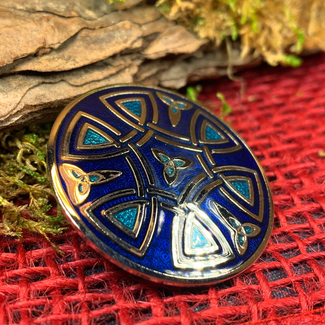 Celtic Brooch, Celtic Jewelry, Irish Jewelry, Scotland Jewelry, Trinity Knot Pin Gift, Ireland Brooch, Enamel Jewelry, Celtic Pin, Wife Gift