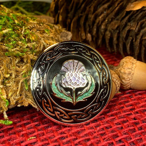 Thistle Brooch, Celtic Jewelry, Scottish Jewelry, Scotland Jewelry, Thistle Gift, Outlander Brooch, Enamel Jewelry, Celtic Pin, Wife Gift