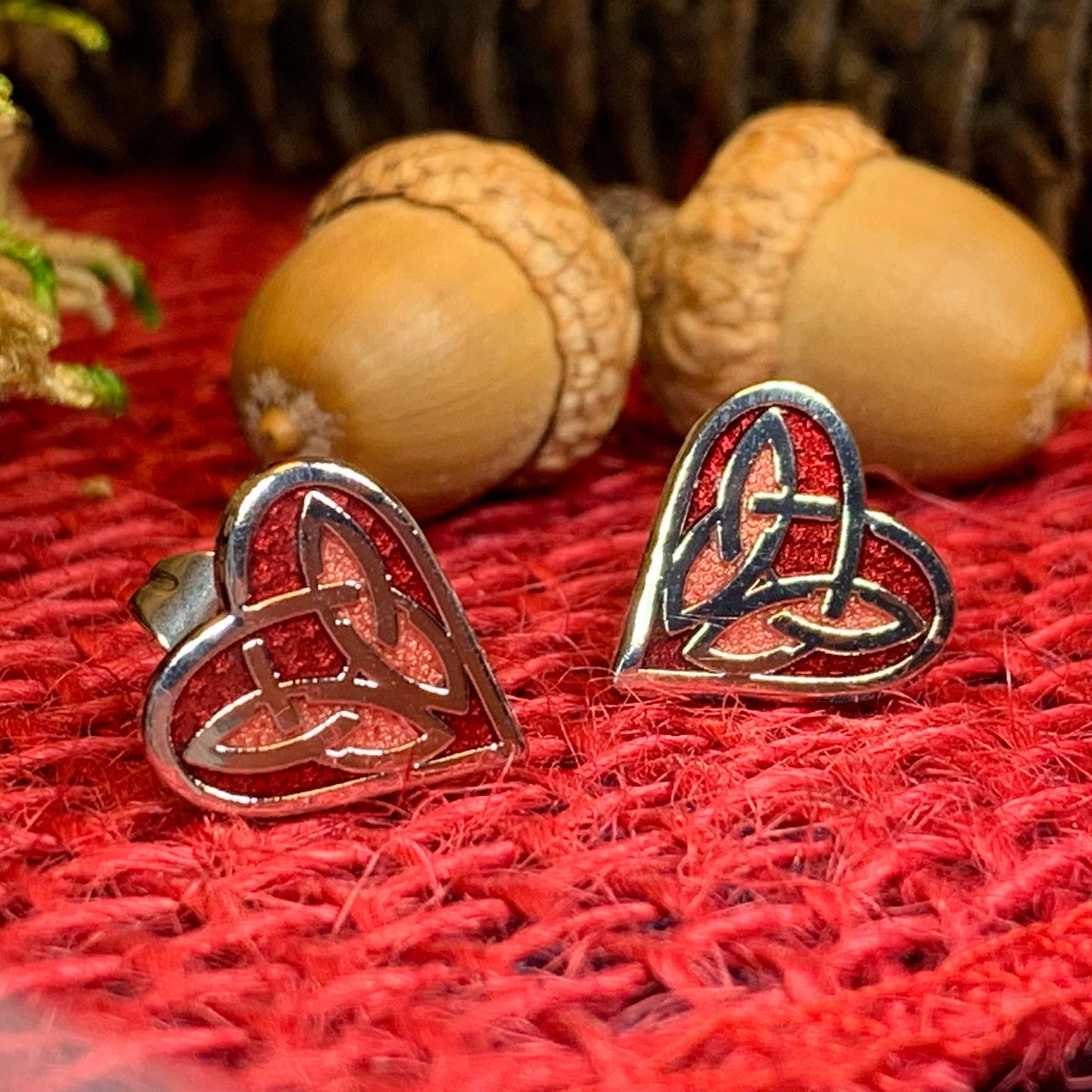 Celtic Heart Stud Earrings — view 5