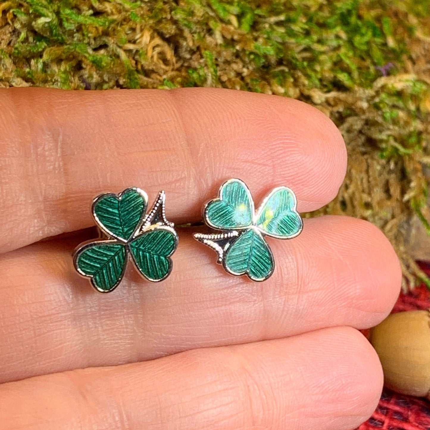 Shamrock Enamel Earrings — view 5