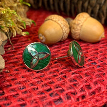 Load image into Gallery viewer, Celtic Knot Stud Earrings, Irish Jewelry, Celtic Jewelry, Trinity Knot Earrings, Irish Dancer Gift, Norse Jewelry, Scottish Post Earrings
