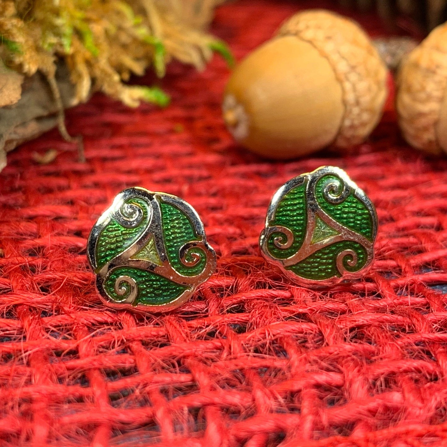 Celtic Spiral Stud Earrings — view 2