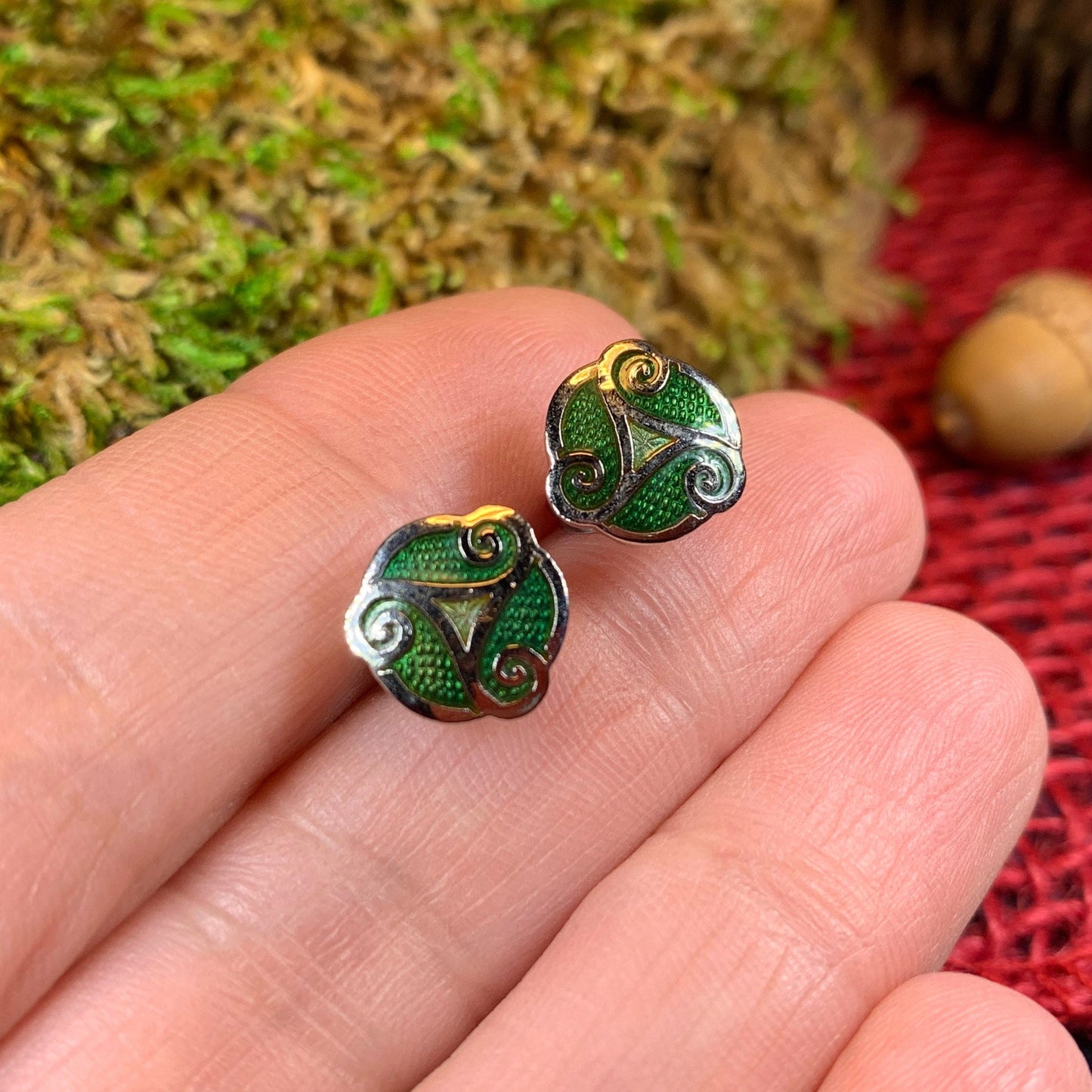 Celtic Spiral Stud Earrings — view 8