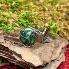Load image into Gallery viewer, Celtic Knot Stud Earrings, Irish Jewelry, Celtic Jewelry, Triple Spiral Earrings, Irish Dancer Gift, Norse Jewelry, Scottish Post Earrings
