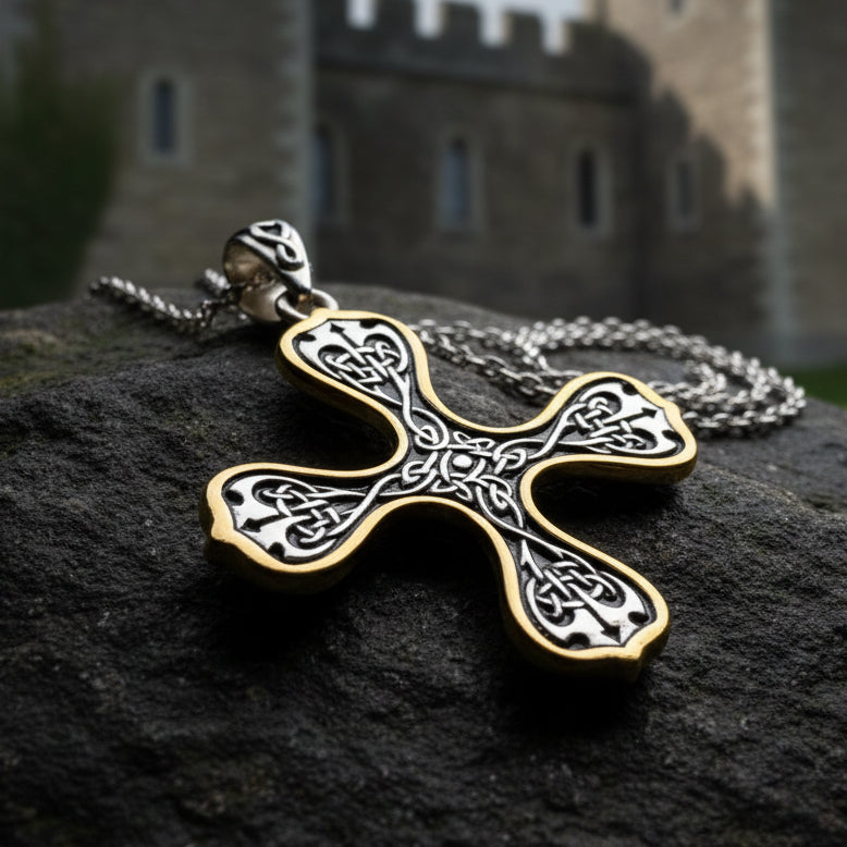 Celtic Cross Necklace, Irish Jewelry, Celtic Jewelry, Ireland Gift, Scotland Jewelry, Bridal Jewelry, Irish Cross, Medieval Cross, Wife Gift