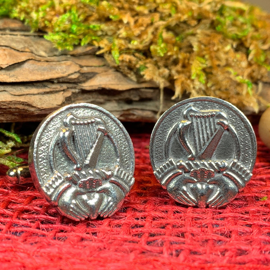 Irish Harp Cuff Links, Celtic Jewelry, Irish Claddagh Jewelry, Ireland Jewelry, Celtic Jewelry, Groom Gift, Best Man Gift, Anniversary Gift