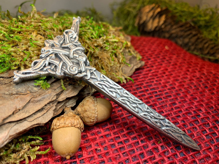 Dragon Kilt Pin, Scottish Jewelry, Celtic Kilt Pin, Tartan Pin, Cape Pin, Bagpiper Gift, Scotland Pin, Celtic Shawl Pin, Viking Jewelry