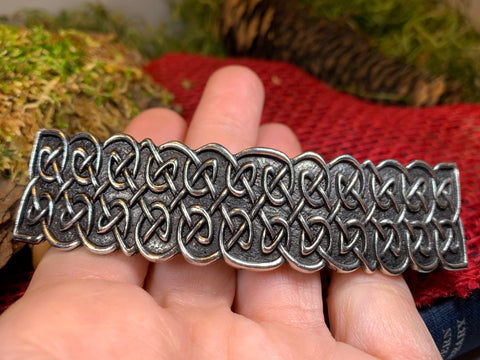 Load image into Gallery viewer, Celtic Knot Hair Clip, Celtic Barrette, Irish Jewelry, Pagan Jewelry, Friendship Gift, Wiccan Jewelry, Norse Jewelry, Animal Barrette
