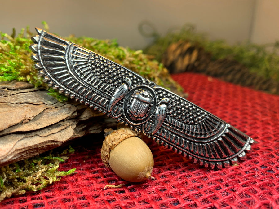 Scarab Hair Clip, Celtic Barrette, Irish Jewelry, Pagan Jewelry, Friendship Gift, Wiccan Jewelry, Norse Jewelry, Animal Barrette
