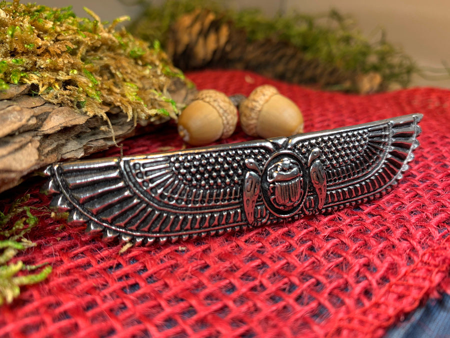 Scarab Hair Clip, Celtic Barrette, Irish Jewelry, Pagan Jewelry, Friendship Gift, Wiccan Jewelry, Norse Jewelry, Animal Barrette