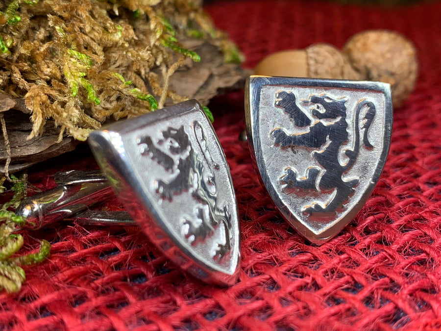 Scottish Lion Cuff Links, Scotland Jewelry, Celtic Jewelry, Lion Jewelry, Bagpiper Gift, Groom Gift, Boyfriend Gift, Husband Gift