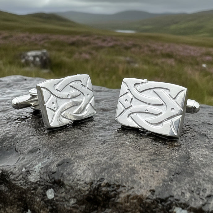 Sinclair Celtic Knot Cufflinks - Handmade in Scotland — view 7