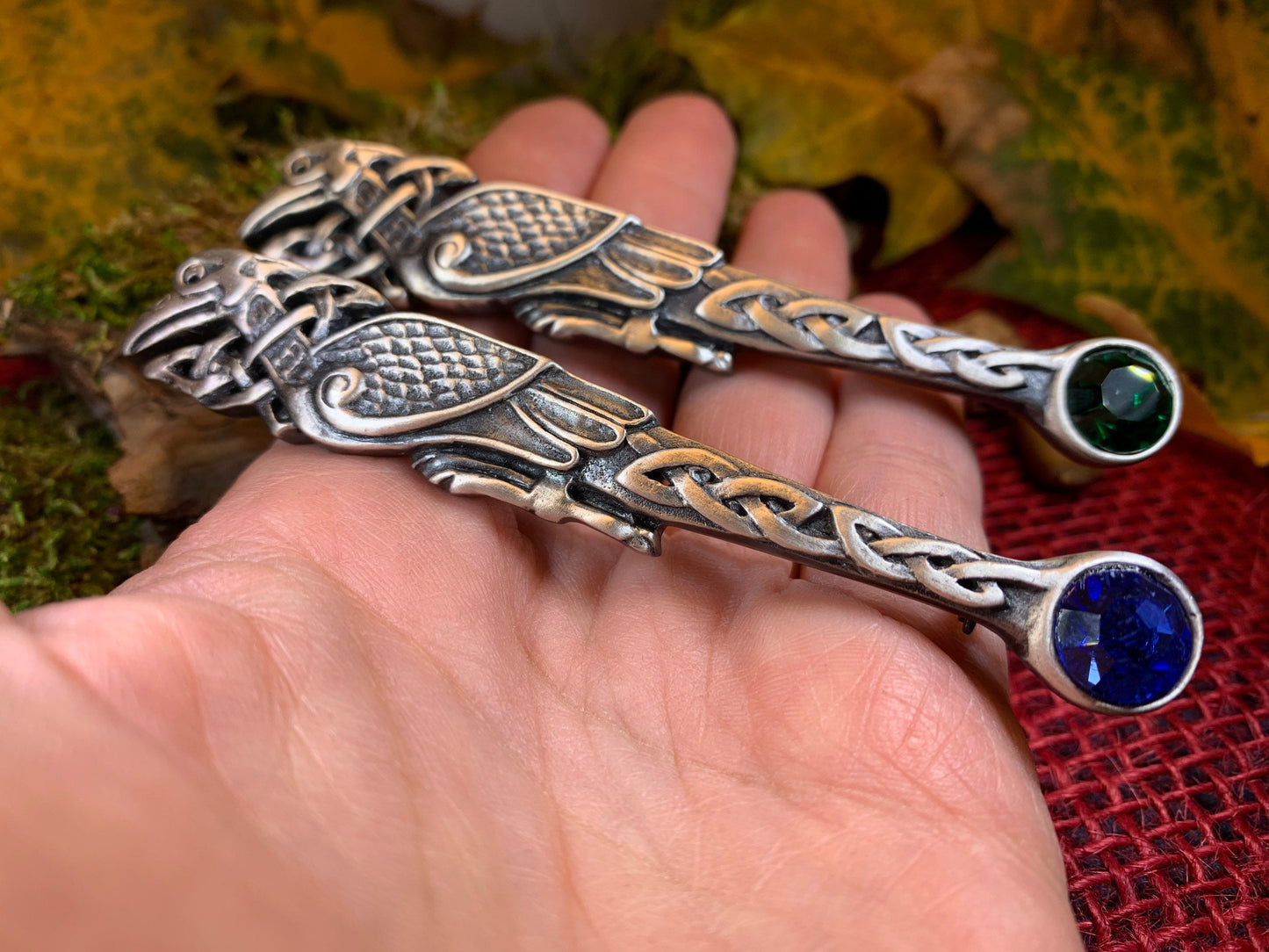 Celtic Raven Kilt Pin, Scottish Jewelry, Irish Kilt Pin, Tartan Pin, Cape Pin, Bagpiper Gift, Scotland Pin, Celtic Shawl Pin, Viking Jewelry