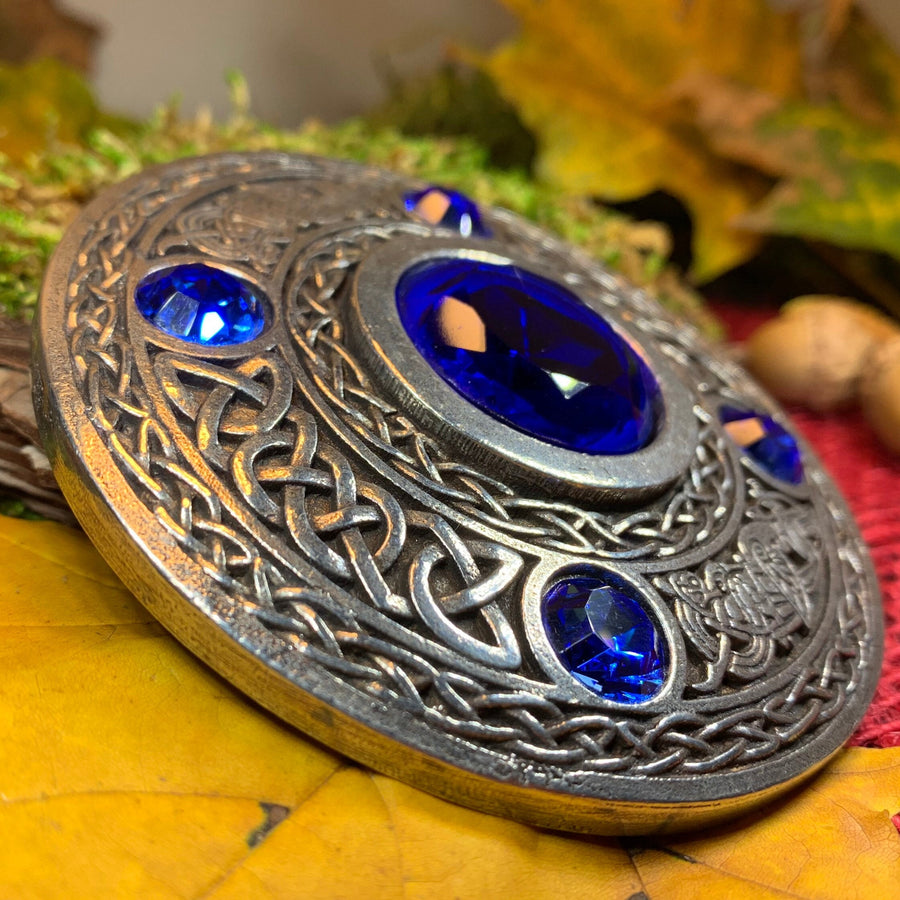 Celtic Raven Brooch, Celtic Knot Jewelry, Irish Jewelry, Scotland Jewelry, Anniversary Gift, Tartan Pin, Viking Jewelry, Norse Brooch