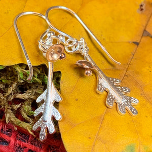 Oak Leaf Earrings, Celtic Jewelry, Nature Jewelry, Leaf Jewelry, Mom Gift, Friendship Gift, Wife Gift, Anniversary Gift, Oak Tree Jewelry