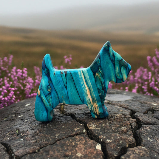 Dog Scottish Brooch, Dog Lover Gift, Scotland Jewelry, Dog Pin, Scarf Pin, Heathergem Pin, Dog Jewelry, Scottish Terrier Gift, Scotland Pin