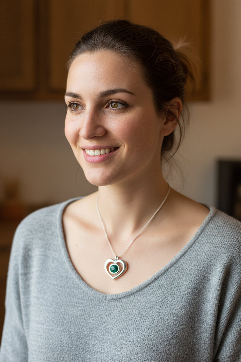 Heathergems Open Heart Necklace - Handmade in Scotland — view 6