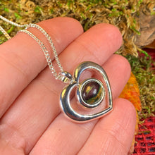 Load image into Gallery viewer, Heart Necklace, Celtic Jewelry, Scotland Jewelry, Anniversary Gift, Heather Gem, Mom Gift, Bridal Jewelry, Scotland Jewelry, Sweet 16 Gift
