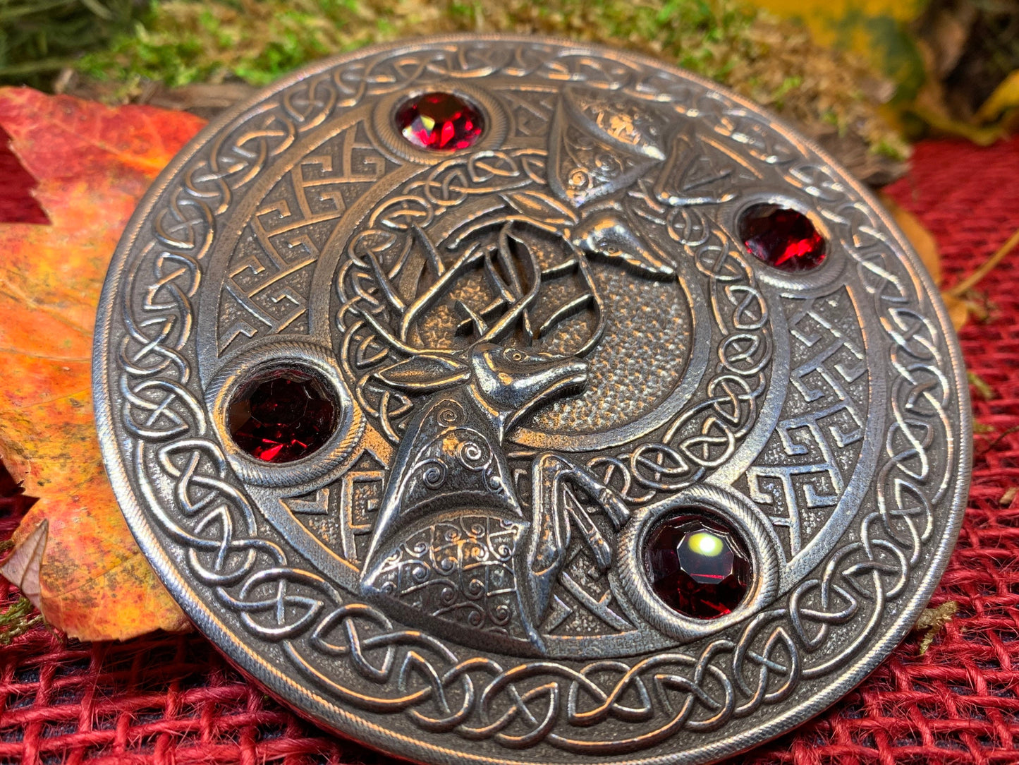 Celtic Fighting Stag Brooch — view 3