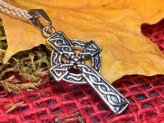 Celtic Cross Necklace, Cross Pendant, Mom Gift, Anniversary Gift, First Communion Gift, Baptism Cross, Religious Jewelry, Spiritual Gift