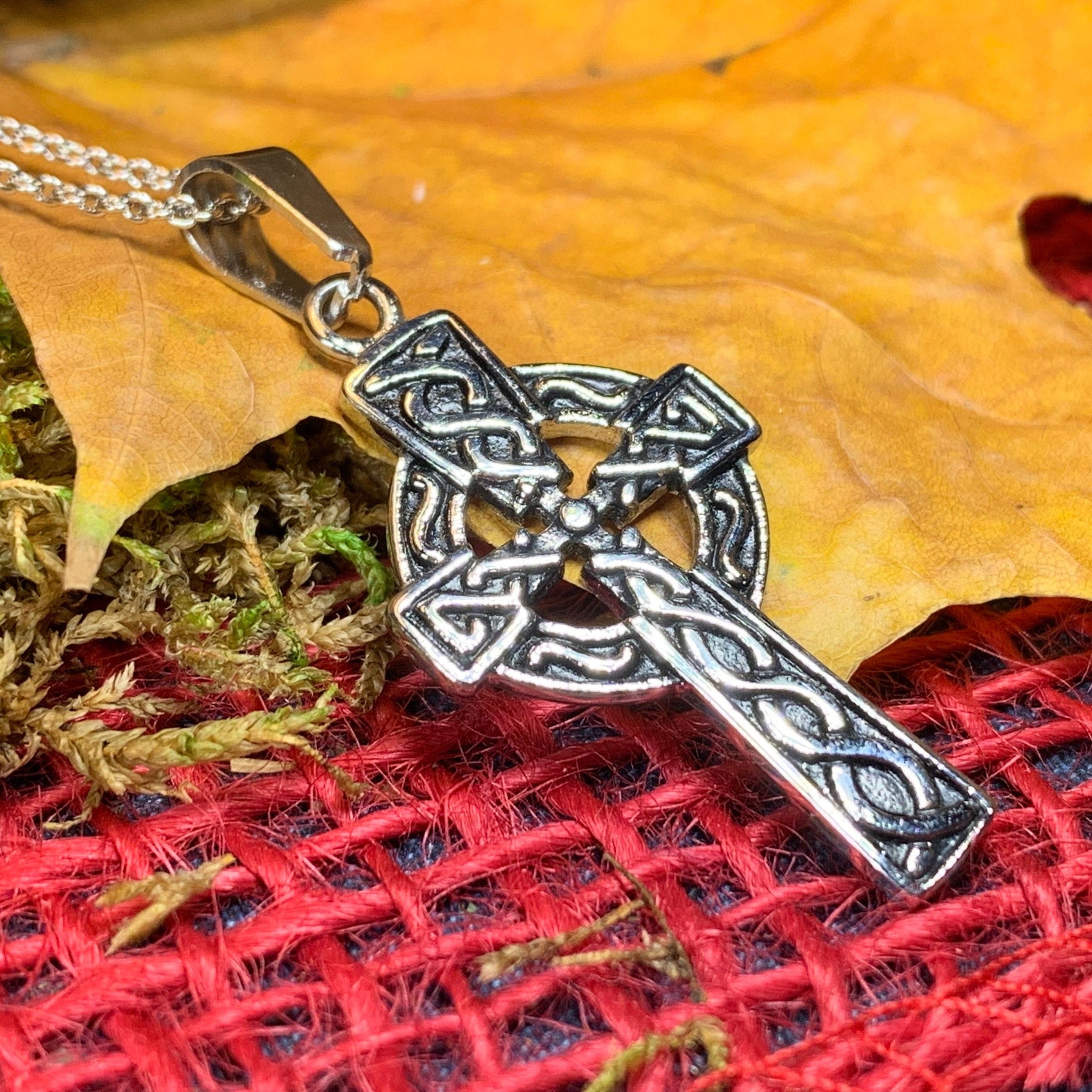 celtic cross necklace sterling - Gem