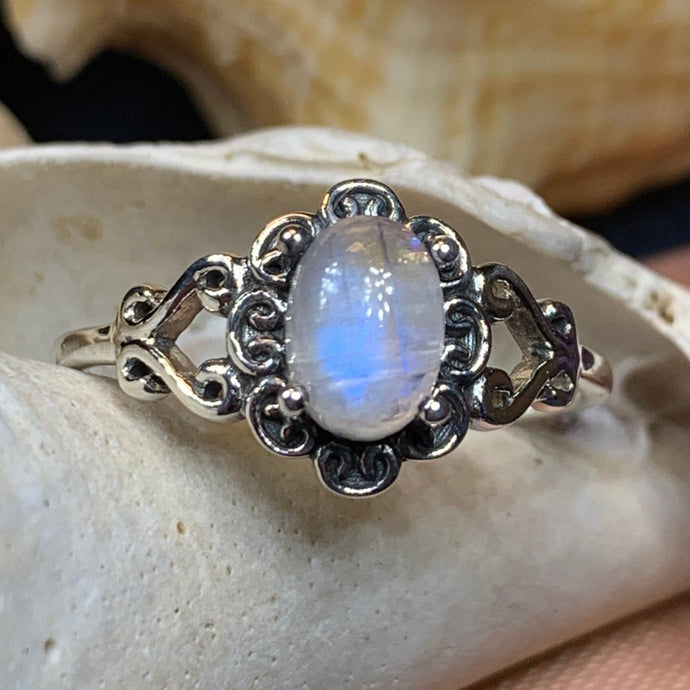 Moonstone Ring, Celtic Ring, Boho Statement Ring, Promise Ring, Anniversary Gift, Celtic Knot Ring, Irish Ring, Mom Gift, Wife Gift