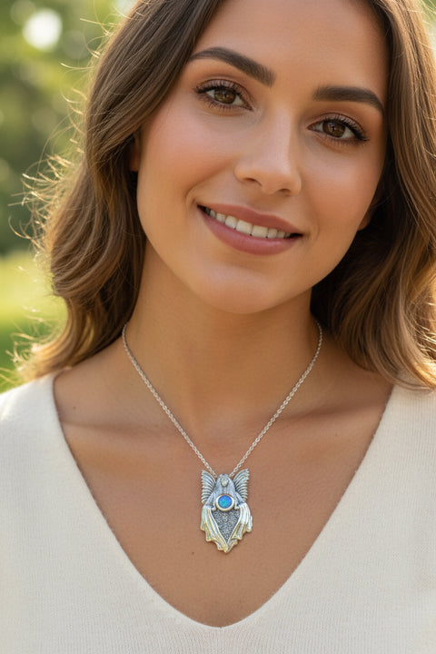 Load image into Gallery viewer, Fairy Necklace, Celtic Jewelry, Goddess Jewelry, Wiccan Jewelry, Anniversary Gift, Irish Jewelry, Elven Jewelry, Fantasy Gift, Wife Gift
