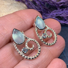 Load image into Gallery viewer, Celtic Earrings, Celtic Jewelry, Chalcedony Jewelry, Norse Jewelry, Paisley Jewelry, Scotland Jewelry, Boho Gift for Her, Anniversary Gift
