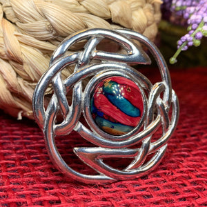 Celtic Knot Brooch, Celtic Jewelry, Scottish Pin, Scotland Gift, Norse Jewelry, Heathergem Brooch, Anniversary Gift, Outlander Jewelry