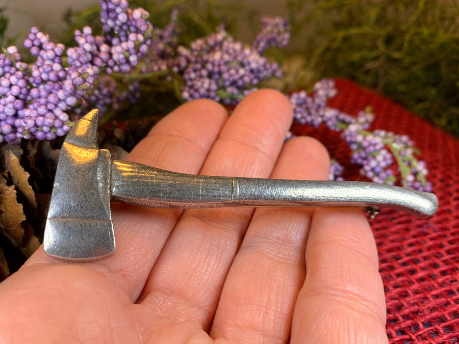 Fireman's Axe Pin, Scotland Jewelry, Bagpiper Gift, Viking Jewelry, Celtic Brooch, Norse Pin, Dad Gift, Pagan Jewelry, Firefighter Gift