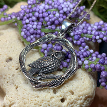Load image into Gallery viewer, Owl Necklace, Celtic Jewelry, Nature Jewelry, Bird Necklace, Bird Lover Gift, Owl Gift, Woodland Jewelry, Mom Gift, Wife Gift
