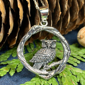 Owl Necklace, Celtic Jewelry, Nature Jewelry, Bird Necklace, Bird Lover Gift, Owl Gift, Woodland Jewelry, Mom Gift, Wife Gift