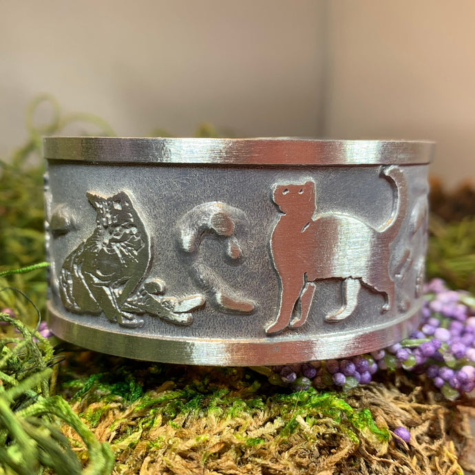 Celtic Cat Bracelet, Celtic Jewelry, Bangle Bracelet, Cat Jewelry, Ireland Jewelry, Wife Gift, Girlfriend Gift, Sister Gift, Cat Mom Gift