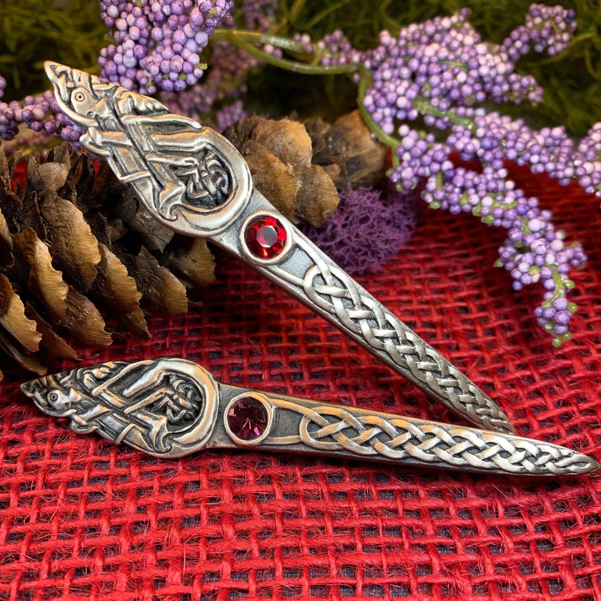 Celtic Dog Kilt Pin, Scottish Jewelry, Irish Kilt Pin, Tartan Pin